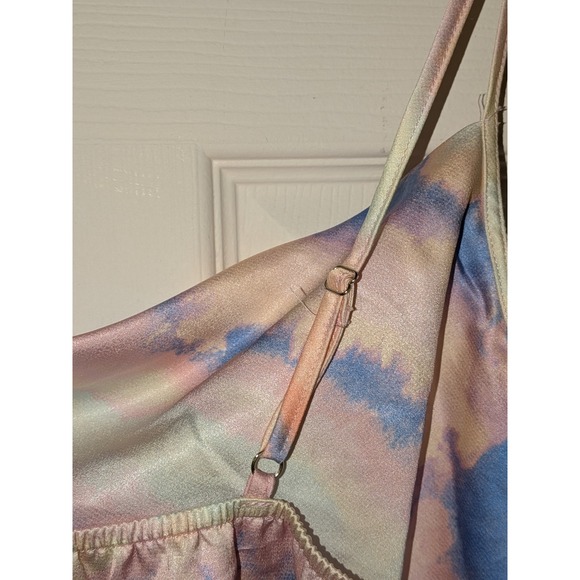 Forever 21 Cami Top Cream Multi Tie Dye‎ Sleeveless Crop Top S NWT - Picture 6 of 9